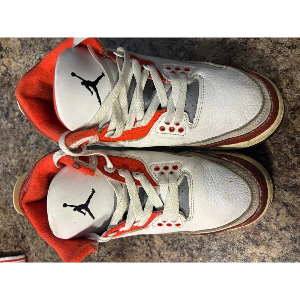 Jordan 3 Retro Mars Stone GS White Orange Brown DV7028-108 Kids Size 6.5Y
